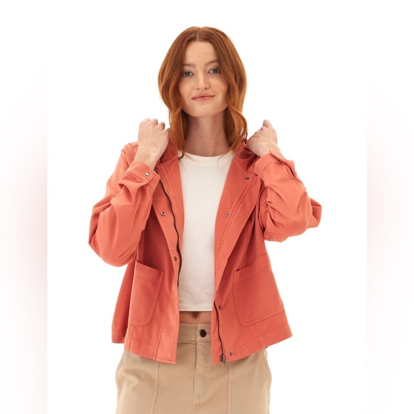 THREADS 5 THOUGHT KARINA STRETCH TWILL JACKET in firecracker